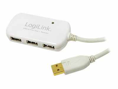 LogiLink USB 2 0 Hub 4 Port with repeater cable